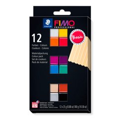 Набор полимерной глины Фимо Fimo professional Basic, 12 цветов по 25 г