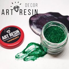 Гліттер зелений Art Resin pigments, блискітки, розмір часток дрібний. Уп. 25мл