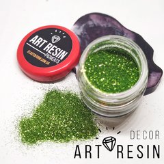 Гліттер декоративні блискітки "Зелений шартрез" Art Resin pigments. Уп. 25 мл