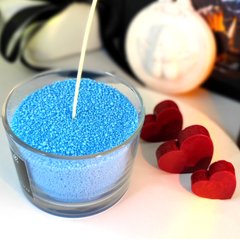 Пальмовий віск для насипних свічок (стеарин). Цвет яскраво-синій. Уп. 500 г+гнот