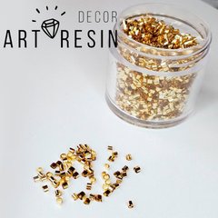 Глиттер декоративный "Трубочка", цвет золото, для смолы в технике ResinArt. 25 мл