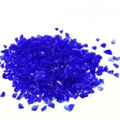 Скляна крихта колір "Синій сапфіровий" 2-5 мм, середня фракція, мікс 150 г