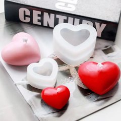 Молд "Серце 3D" для свічок, акрилового композиту, гіпсу, мила, смоли. 1 шт.
