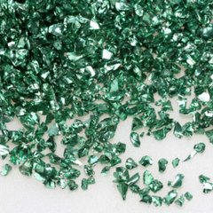 Скляна крихта подрібнена металік глянець колір "Зелений смарагдовий" для декору смоли, фракція 1-3 мм, 20 г