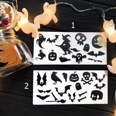 Наклейки цвет черный, сет "Хеллоуин" #1. Art Resin Stickers. Для техник ResinArt, вид на выбор