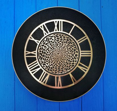 Різьблена накладка на годинник, циферблат "Римські цифри", 1 шт. Золото глянець. Зовнішній діаметр 25 см