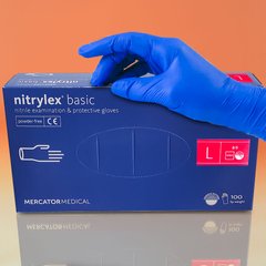 Рукавички міцні нітрилові Nitrylex без пудри, розмір L, 100 штук