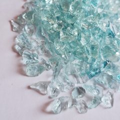 Стеклянная крошка цвет "Голубой кристалл" 59, средняя фракция, около 5-10 мм. Уп. 100 г