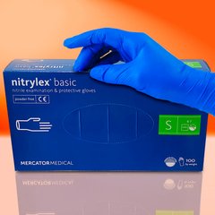 Перчатки прочные нитриловые Nitrylex без пудры, размер S, 4 штуки