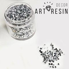 Глиттер декоративный "Трубочка", цвет серебро, для смолы в технике ResinArt. 25 мл