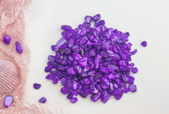 "Світлий Фіолетовий" з відтінками перламутру, фракція 2-5 мм, 50 г шліфований камінь натуральний