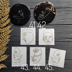 Наліпки колір золото "Faces" Обличчя. Art Resin Stickers. Для технік ResinArt на вибір номер 41
