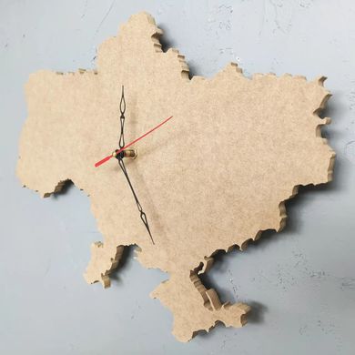 Арт борд мапа України, основа для годинника у вигляді мапи України. Розмір на вибір: 60х40 см + підрамник 10 мм