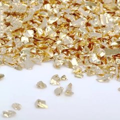 Скляна крихта забарвлений металік глянець колір "Світле золото" для декору смоли, фракція 1-3 мм, 40 г