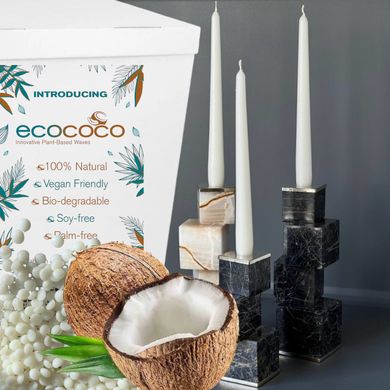 Топовий віск для свічок у формах Kerax EcoCoco, кокосовий. Велика Британія. Білий, легкий у роботі. Уп. 1 кг