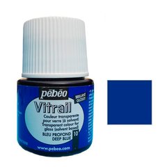 Краска витражная Пебео Pebeo Vitrail (Франция) 45 мл, прозрачная, глубокий синий 10