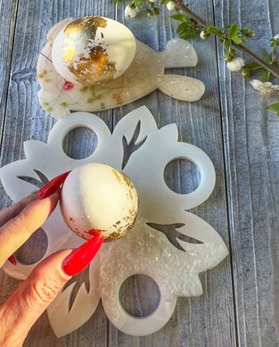 Молд "Кришталева квітка", підставка для 5 яєць, Великодній декор. SolarArt Studio