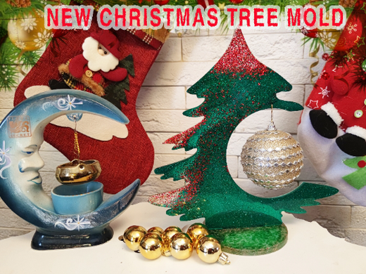 Великий молд для декору "Christmas tree" Різдвяна ялинка з підставкою