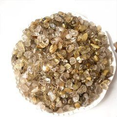 Золотистий кварц із прожилками, фракція 5-15 мм, закруглений. Уп. 30 г