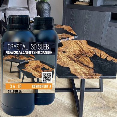 Смола епоксидна Crystal 3D Slab. Прозора для об'ємних виробів, меблів. Уп. 12 кг