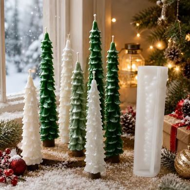 Молд для високої свічки &laquo;Новорічна ялинка&raquo;, м'який та еластичний силікон, високий. М. 418