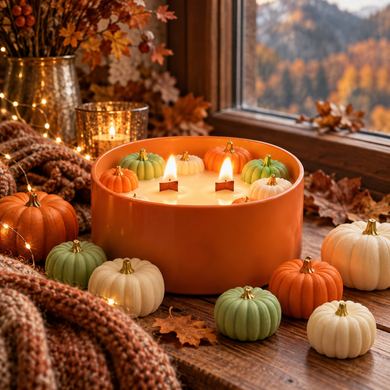 Молд на 12 невеликих гарбузів для декору &laquo;Pumpkin time&raquo;, для воску, гіпсу.