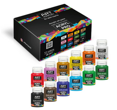 Краски акриловые ACRYL PRO ART, 12 основных цветов *20 мл. Kompozit