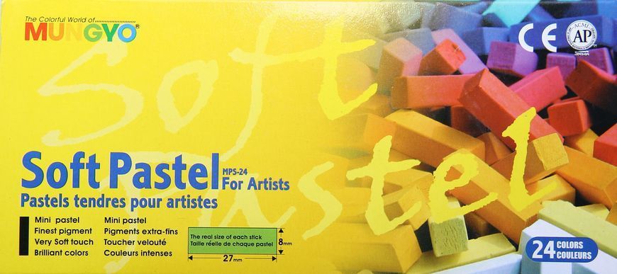 Подарунковий набір м'якої пастелі MUNGYO для малювання, роботи з глиною для ліплення, флористики, 24 шт