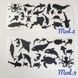 Наклейки колір чорний, сет "Морський Світ" #6. Art Resin Stickers. Для технік ResinArt