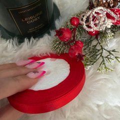Стрічка атласна, яскраво-червоний різдвяний, 1 см, котушка 23 м