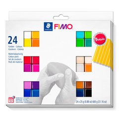 Набір полімерної глини для ліплення Фімо Fimo Basic 24 шт. по 25 г