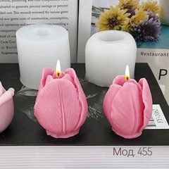 Молд "Бутон тюльпана", М, для свічки, для свічкових букетів. М. 455. Еластичний топ силікон. 1 шт.