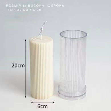 Молд акрил розмір L, великий, близько 20х6 см, для свічки у класичному стилі. М. 206